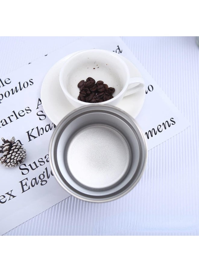 كوب سفر وتخييم معزول بتفريغ الهواء بجدار مزدوج سعة 600 مل - حامل قهوة ومشروبات من الفولاذ المقاوم للصدأ مقاوم للانسكاب مع ماصة وغطاء - بيج - Image 2